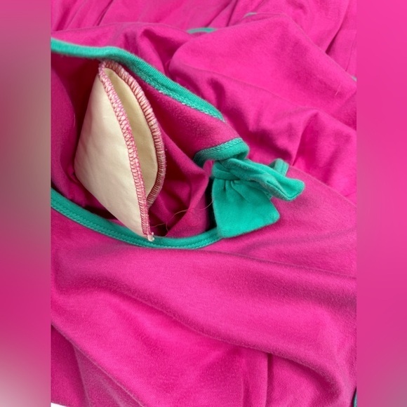 VTG 80’s Lanz Hot Pink Drop Waist Ruffle Jersey Dress - Picture 8 of 9